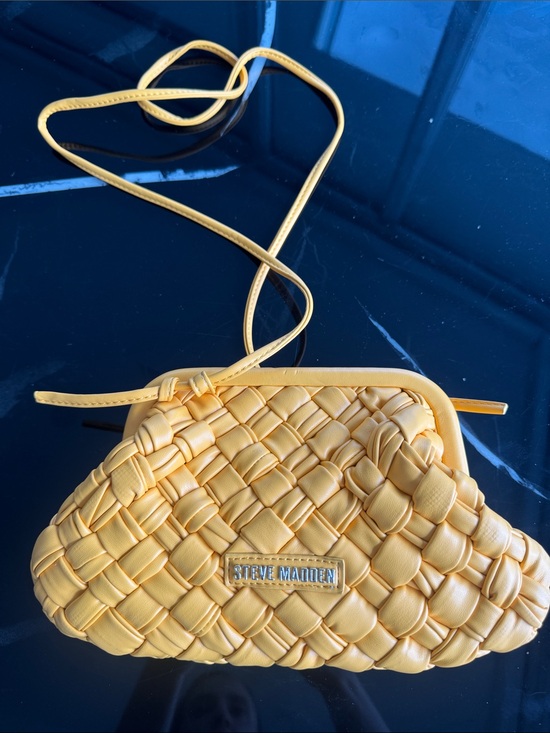 Steve Madden Handbags - Steve Madden Yellow Woven Crossbody Pouch